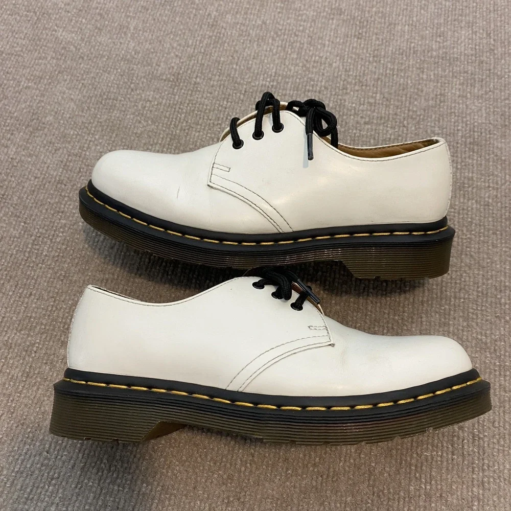 Dr. Martens 1461 Shoes Mens 6 Womens 5 White Leather Lace Up Casual Oxfords
